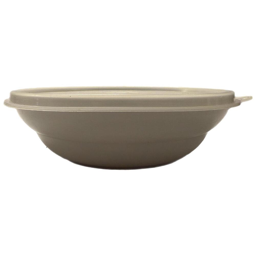 Vintage Tupperware Gray Cereal Soup Bowl with Clear Lid